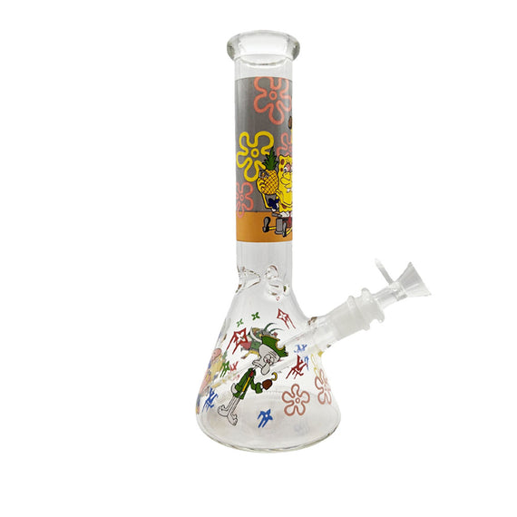 10" Cartoon Design Glass Bong