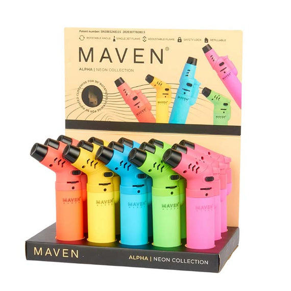 Maven Alpha Neon Torch Lighters - 15ct