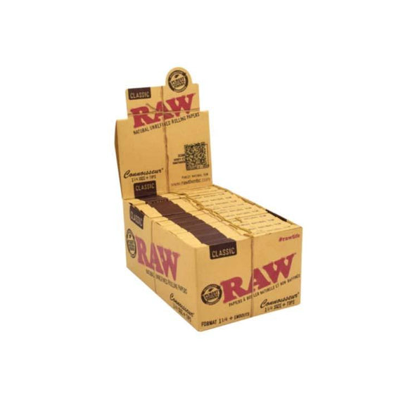 RAW Classic 1-1/4 Size Connoisseur 24/pack w/ Tips